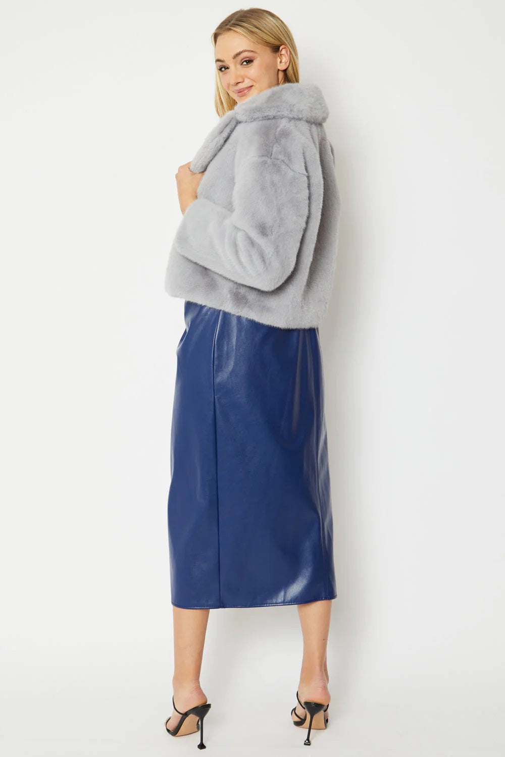 Grey Faux Fur Jacket