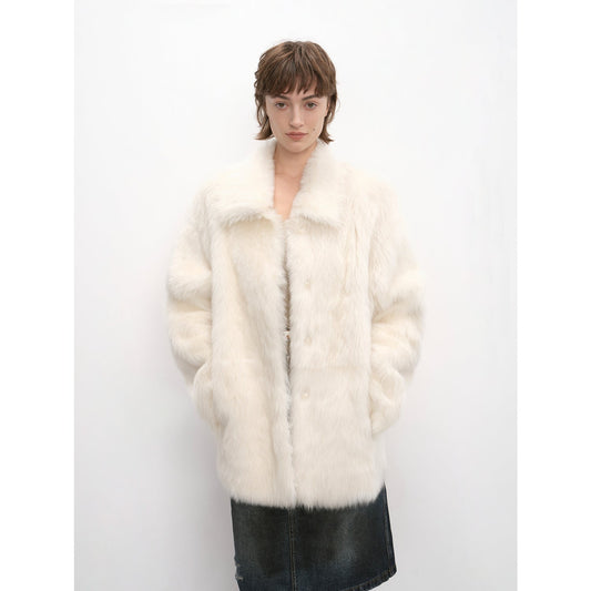 "Autumn Exclusive" Imported Tuscan sheepskin short lapel fur coat
