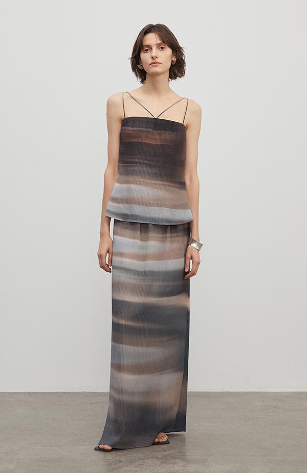 Heavy High-density Silk Luxury High-end Skirt for Women"Above the Flying Clouds"