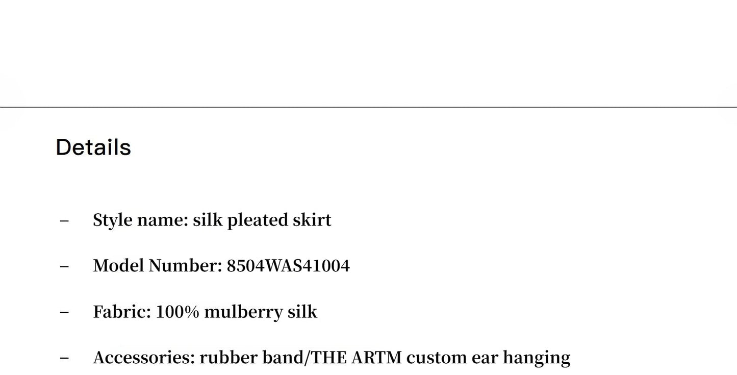 Mulberry silk custom pleated irregular hem skirt for women