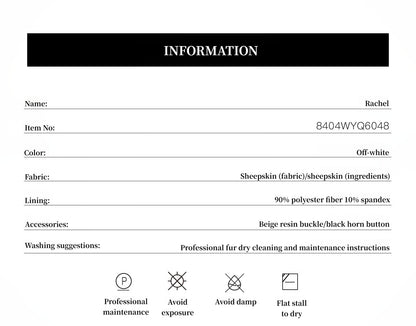 "Rachel" frost-smudged two-tone sheepskin lapel coat