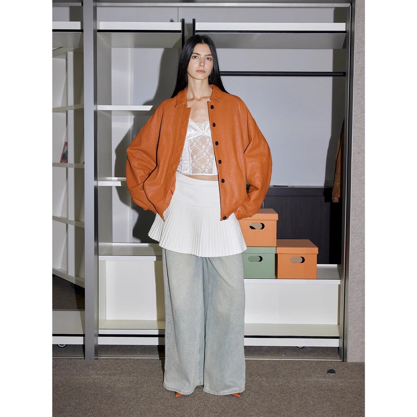 Heavy Wash Waxed Sheepskin Jacket Genuine Leather Outerwear "Sydney Reincarnation" "Sydney Reincarnation"