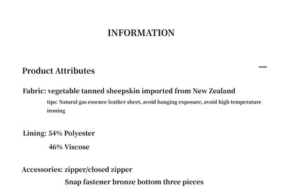 High Street Casual New Zealand Imported Sheepskin Wide Shoulder Genuine Leather Workwear Jacket Leather Jacket Autumn “Light Chaser”