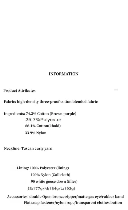 Fireladyfur Women's Winter Goose Down Coat with Tuscan wool"Modern Introduction"