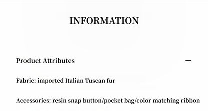 "Autumn Exclusive" Imported Tuscan sheepskin short lapel fur coat