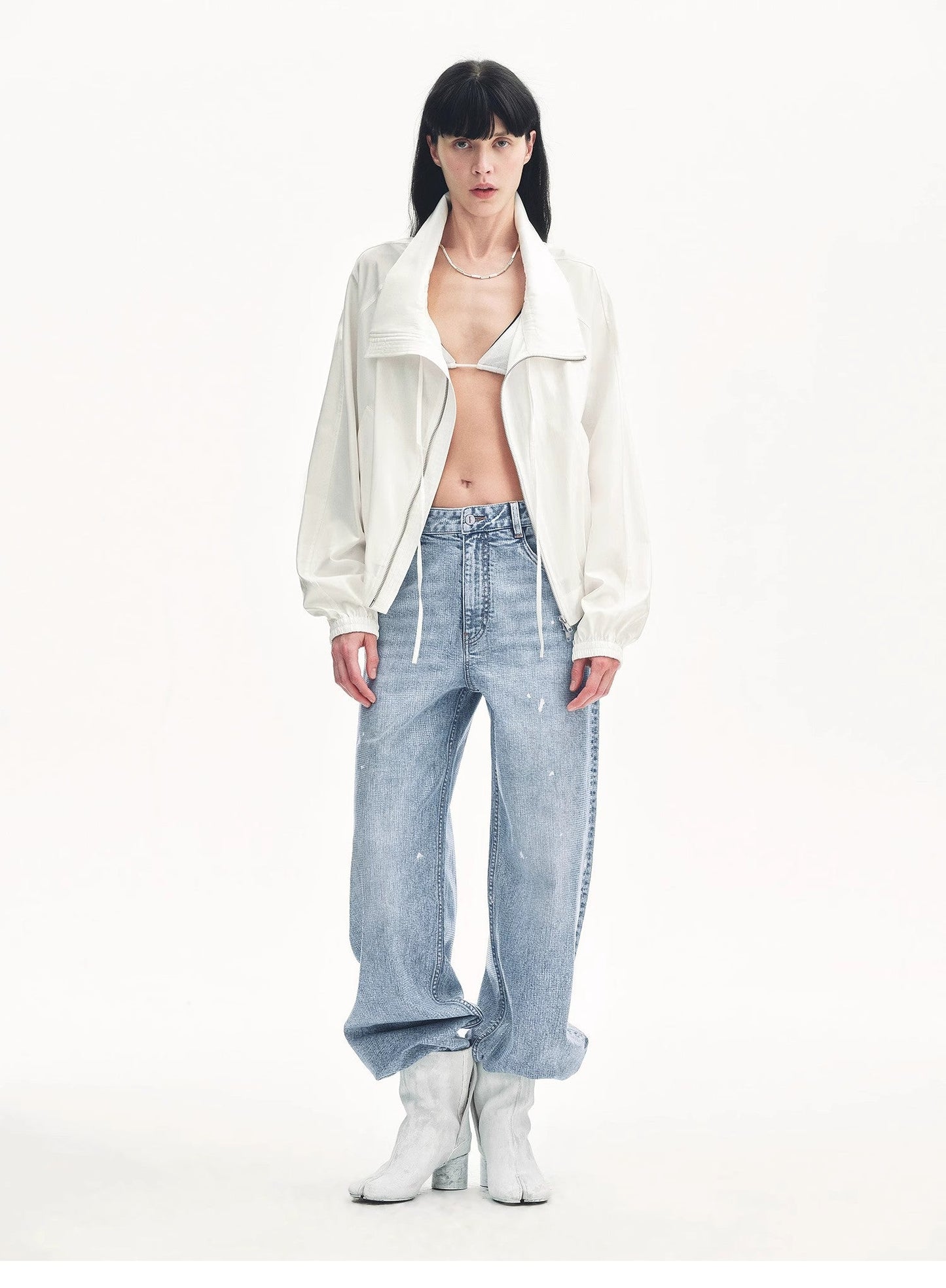 "Front Page Daily" drawstring raglan sleeve straight collar jacket summer