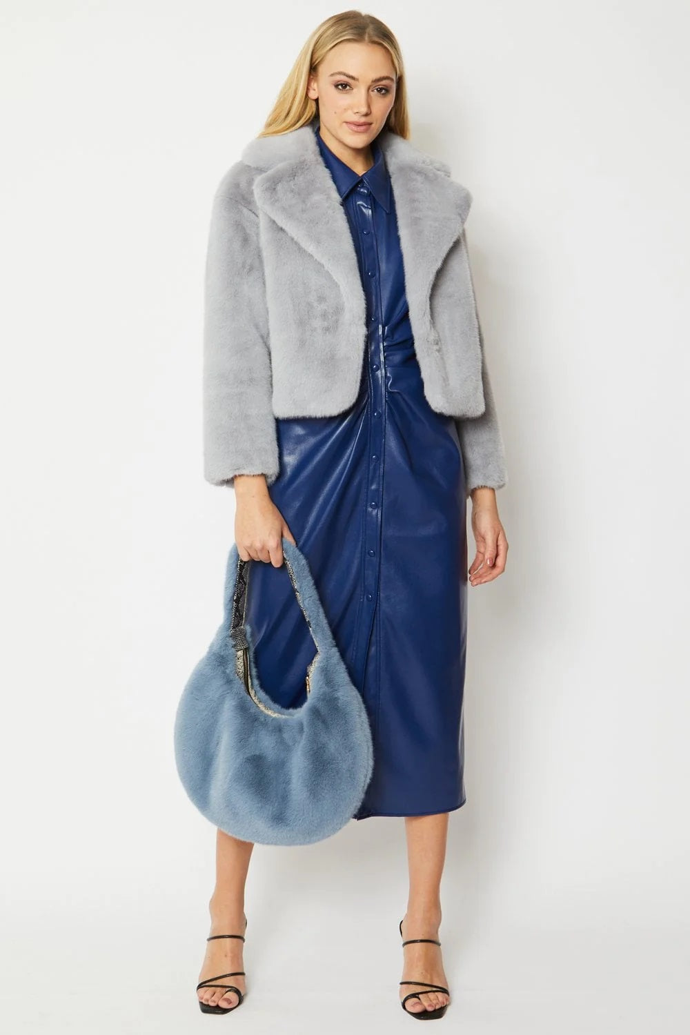 Grey Faux Fur Jacket