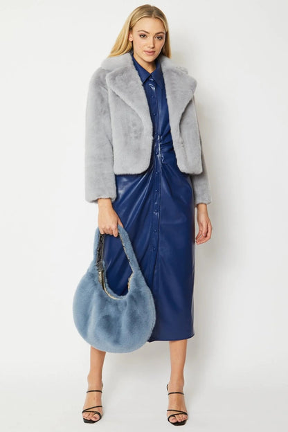 Grey Faux Fur Jacket