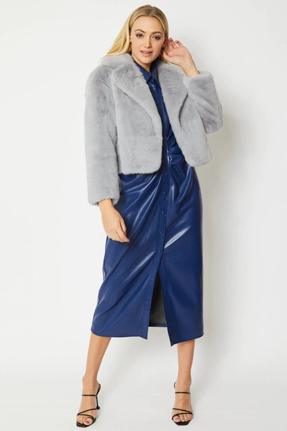 Grey Faux Fur Jacket