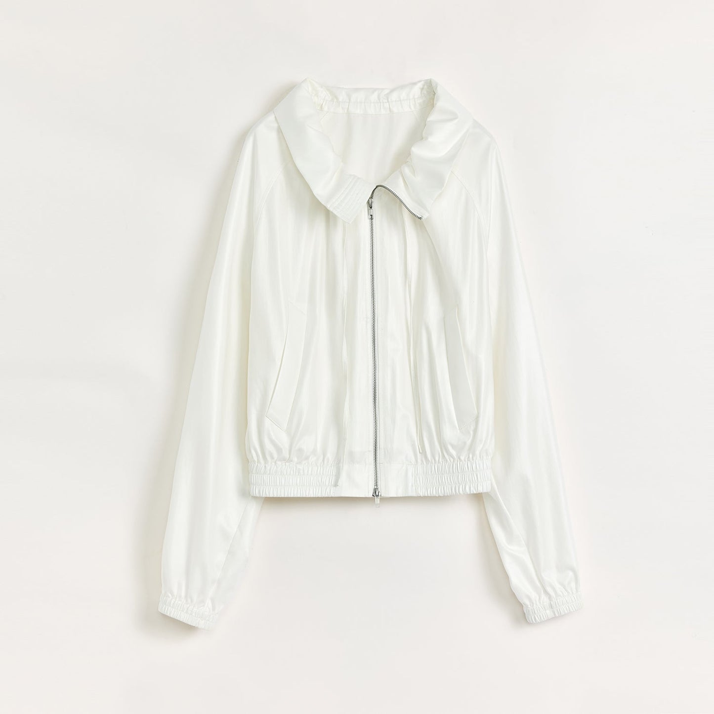 "Front Page Daily" drawstring raglan sleeve straight collar jacket summer