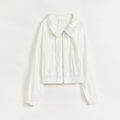 "Front Page Daily" drawstring raglan sleeve straight collar jacket summer